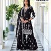 ZAVERI 1174 WHITE & BLACK DESIGNER SUITS WHOLESALE