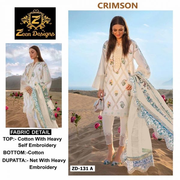 ZEEN DESIGNS ZD 131 A PAKISTANI SUITS