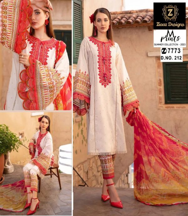 ZIAAZ DESIGNS 212 M PRINTS PAKISTANI SUITS