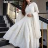 AD 1090 A CHIKANKARI GOWN MANUFACTURER