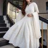 AD 1090 A CHIKANKARI GOWN MANUFACTURER