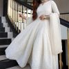 AD 1090 A CHIKANKARI GOWN MANUFACTURER