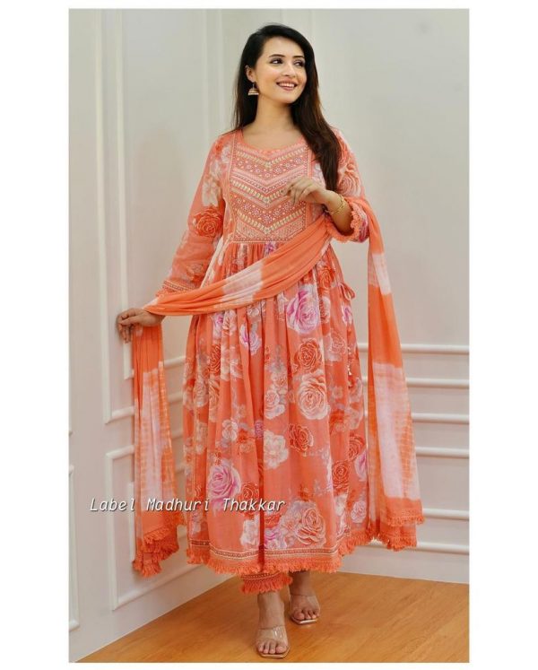 AD ORANGE MADHURI THAKKAR COTTON SUITS