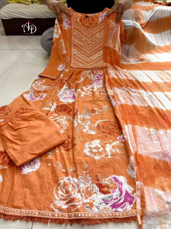 AD ORANGE MADHURI THAKKAR COTTON SUITS