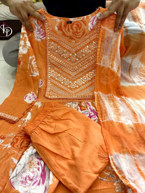 AD ORANGE MADHURI THAKKAR COTTON SUITS