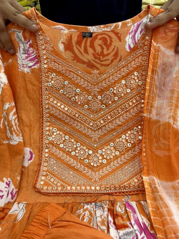 AD ORANGE MADHURI THAKKAR COTTON SUITS