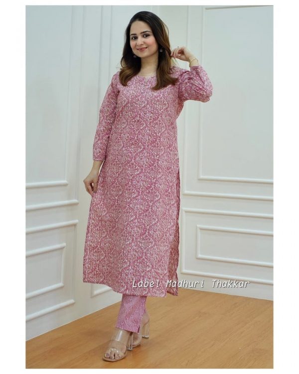 AD PINK DESIGNER KURTI WHOLESALE