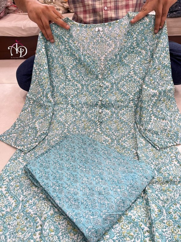 AD SEA GREEN DESIGNER KURTI WHOLESALE