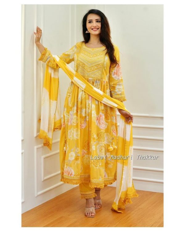 AD YELLOW MADHURI THAKKAR COTTON SUITS