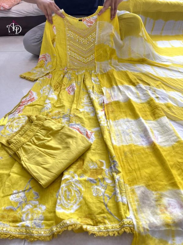 AD YELLOW MADHURI THAKKAR COTTON SUITS