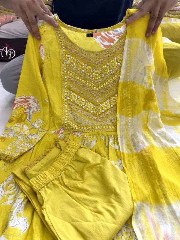 AD YELLOW MADHURI THAKKAR COTTON SUITS