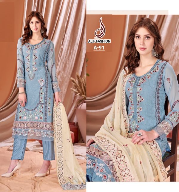 ALIF FASHION A 91 SALWAR SUITS WHOLESALE