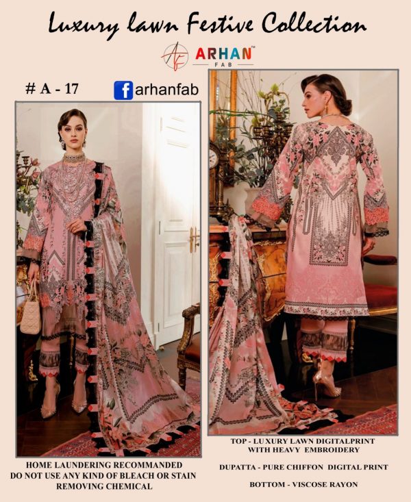 ARHAN FAB A 17 PAKISTAN SUITS MANUFACTURER