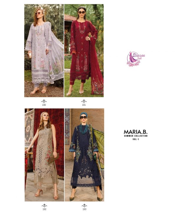 DINSAA SUIT 190 TO 193 MARIA B VOL 1 SALWAR SUITS