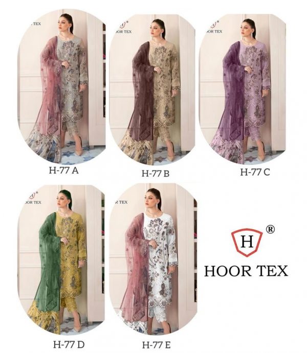 HOOR TEX H 77 A TO E SALWAR SUITS WHOLESALE