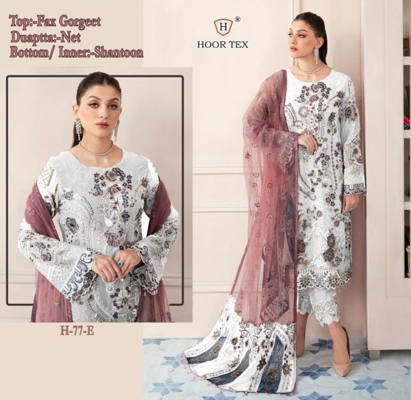 HOOR TEX H 77 A TO E SALWAR SUITS WHOLESALE