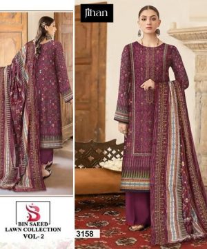 JIHAN 3251 BIN SAEED VOL 2 LAWN COLLECTION SUITS