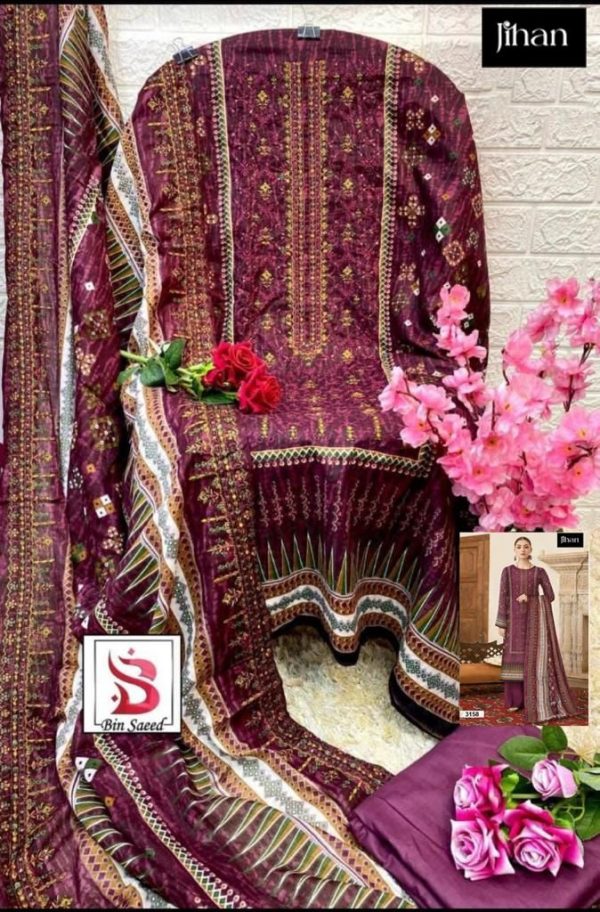 JIHAN 3251 BIN SAEED VOL 2 LAWN COLLECTION SUITS