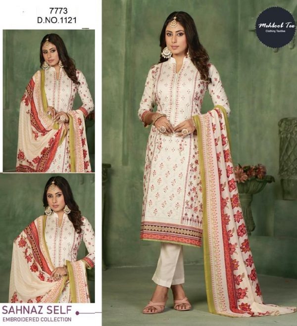 MEHBOOB TEX 1121 SAHNAZ SELF PAKSITANI SUITS