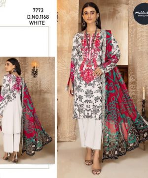 MEHBOOB TEX 1168 WHITE PAKISTANI SUITS IN INDIA