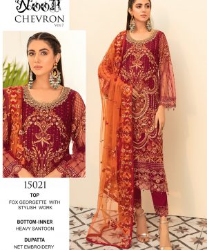 NOOR 15021 CHEVRON VOL 7 PAKISTANI SUITS