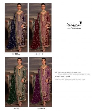 SERINE S 114 A TO D PAKISTANI SUITS WHOLESALE