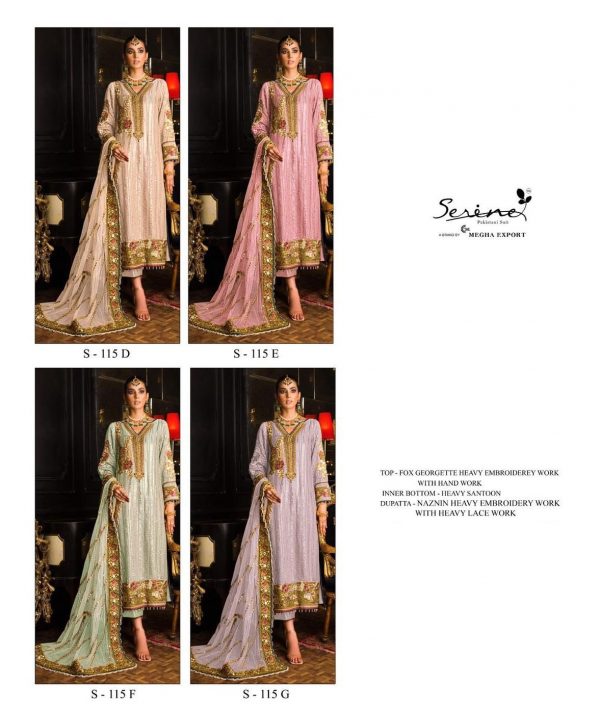 SERINE S 115 D TO G PAKISTANI SUITS WHOLESALE