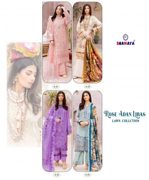 SHANAYA A 21 TO 24 ROSE ADAN LIBAS LAWN COLLECTION