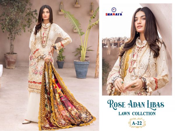 SHANAYA A 21 TO 24 ROSE ADAN LIBAS LAWN COLLECTION