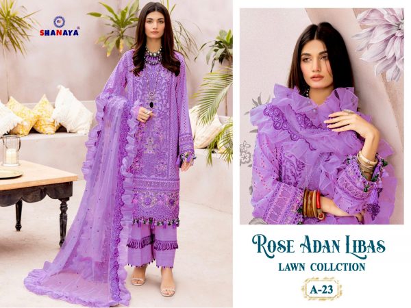 SHANAYA A 21 TO 24 ROSE ADAN LIBAS LAWN COLLECTION