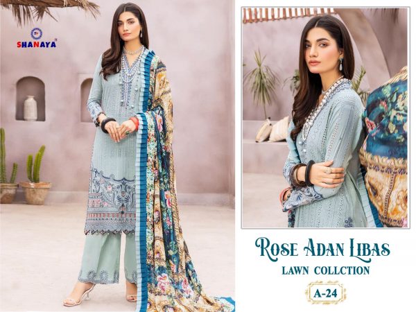 SHANAYA A 21 TO 24 ROSE ADAN LIBAS LAWN COLLECTION