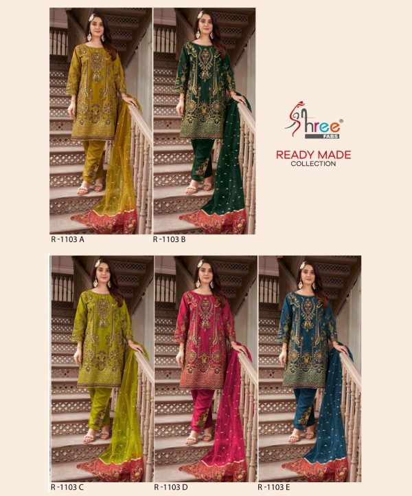 SHREE FABS R 1103 A TO E READYMADE SUITS