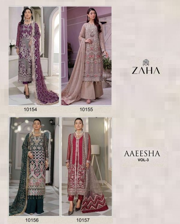 ZAHA 10154 TO 10157 AAEESHA VOL 3 SALWAR SUITS