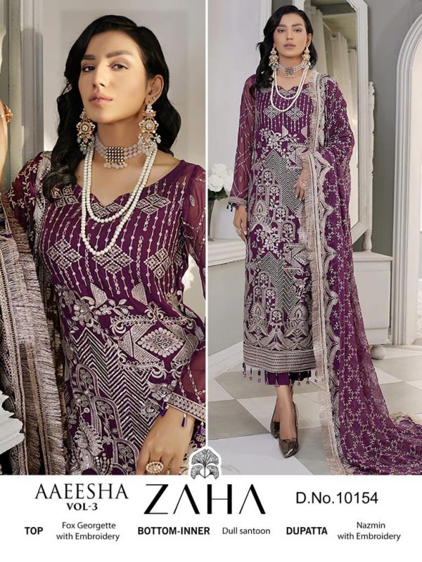 ZAHA 10154 TO 10157 AAEESHA VOL 3 SALWAR SUITS