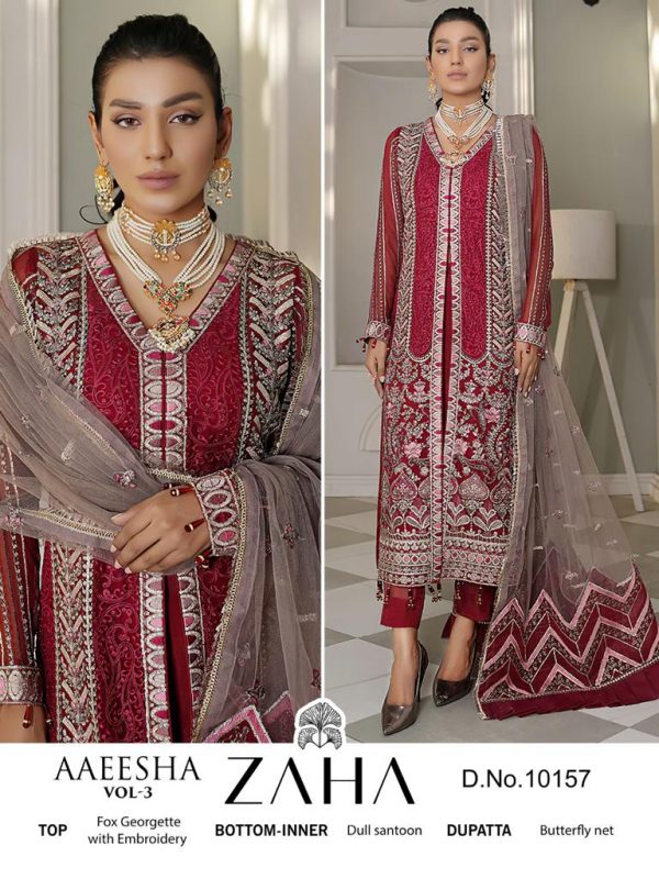 ZAHA 10154 TO 10157 AAEESHA VOL 3 SALWAR SUITS