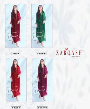 ZARQASH Z 3030 A TO D SALWAR SUITS WHOLESALE