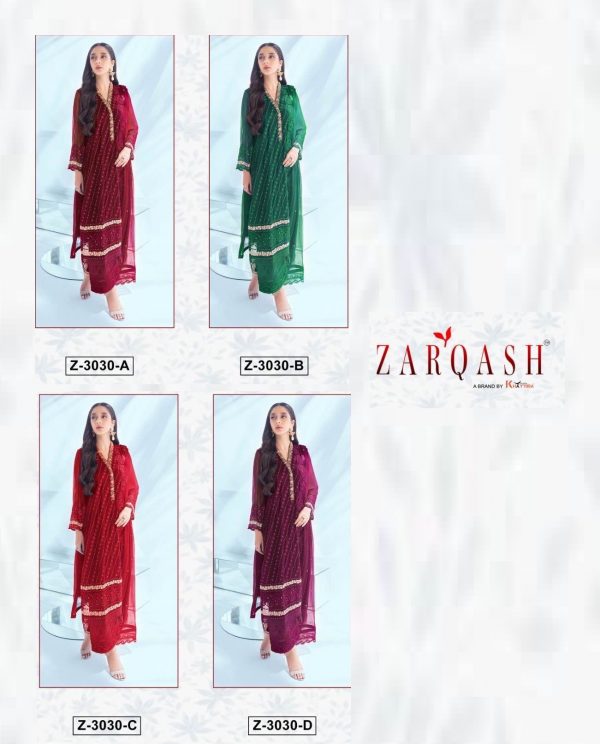 ZARQASH Z 3030 A TO D SALWAR SUITS WHOLESALE