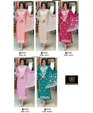 ZIAAZ DESIGNS 191 COLORS ORGANZA SUITS