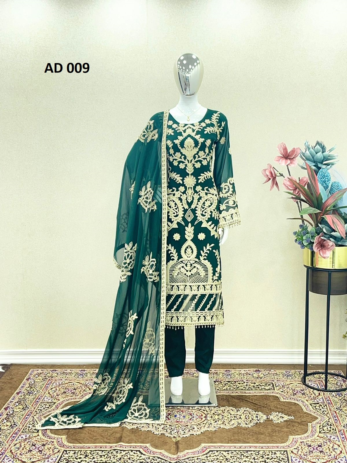 AAROHI DESIGNER AD 009 A DESIGNER SUITS WHOLESALE