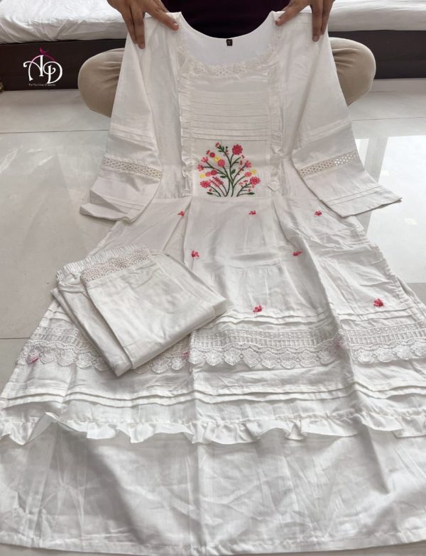 AD DESIGNER WHITE KURTE PANT COLLECTION