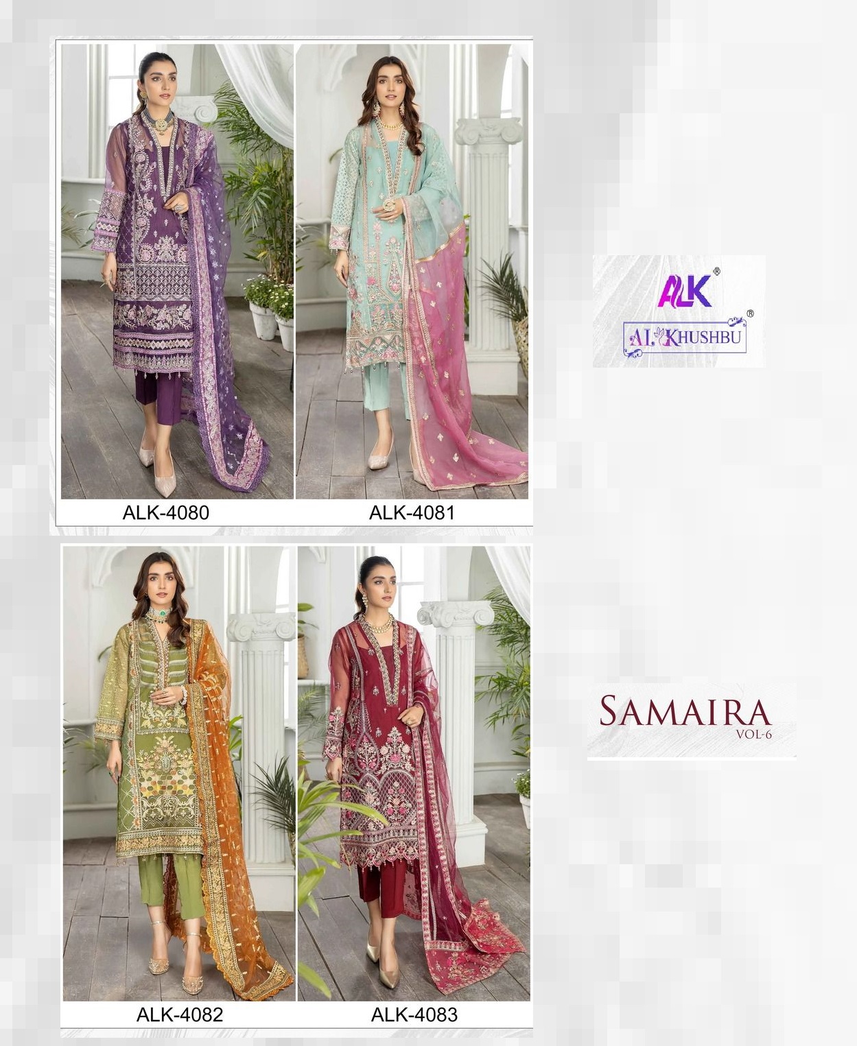 AL KHUSHBU ALK 4080 TO 4083 SAMAIRA VOL 6 SUITS