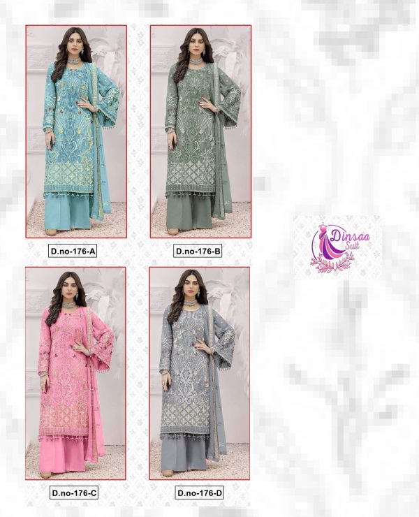 DINSAA SUIT 176 A TO D SALWAR SUITS WHOLESALE