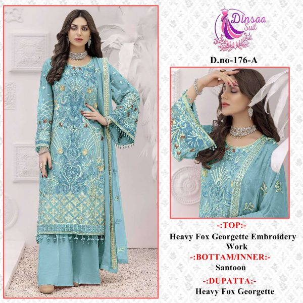 DINSAA SUIT 176 A TO D SALWAR SUITS WHOLESALE