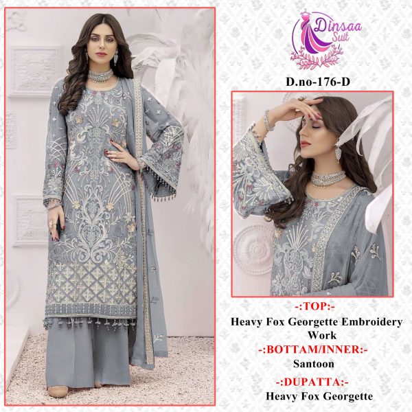 DINSAA SUIT 176 A TO D SALWAR SUITS WHOLESALE