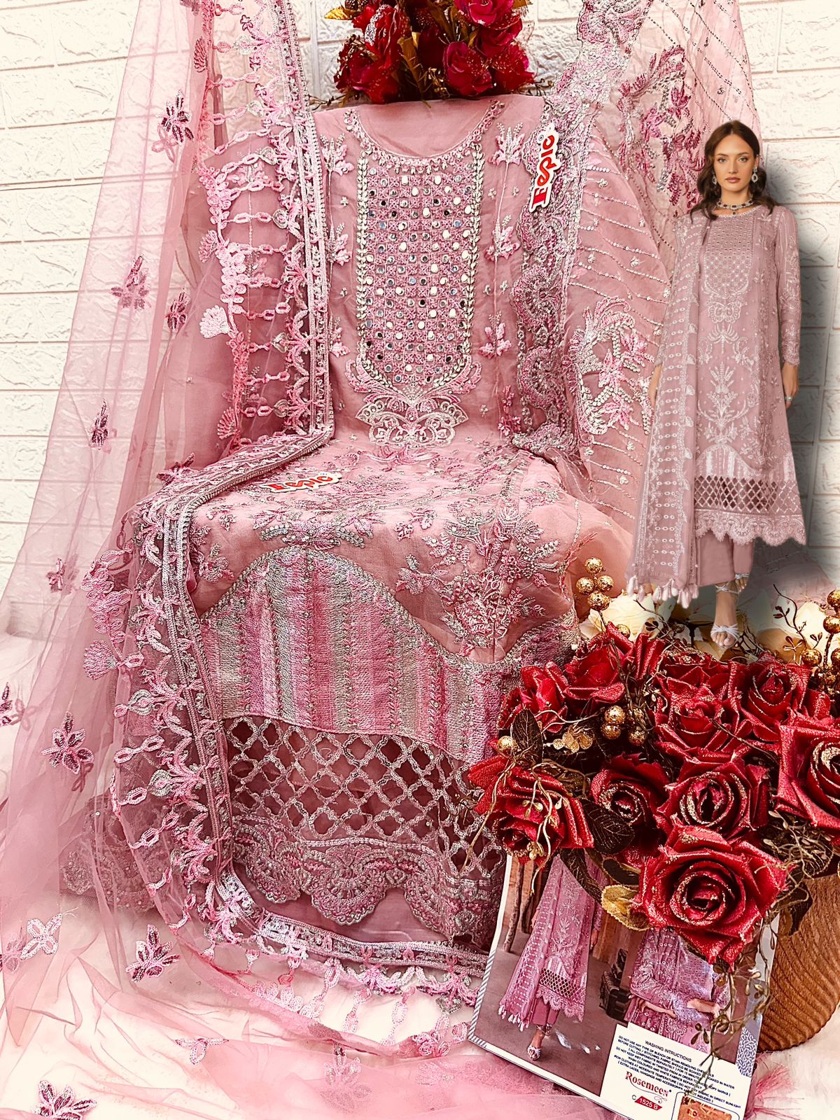 FEPIC C 1525 B ROSEMEEN PAKISTANI SUITS