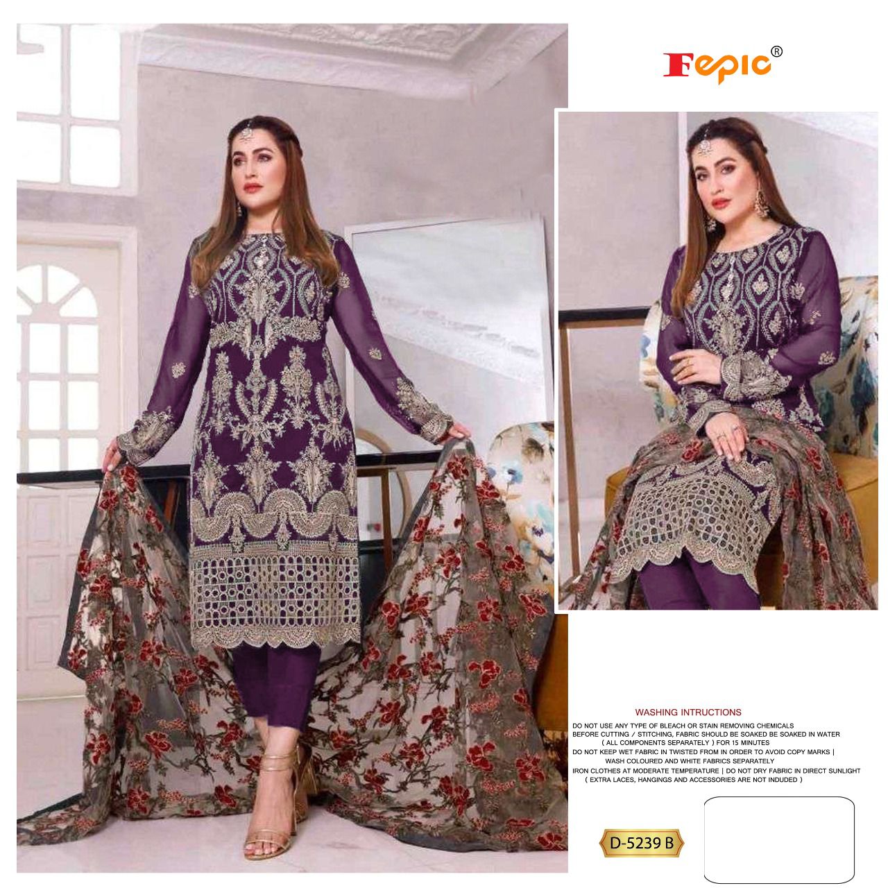 FEPIC D 5239 B ROSEMEEN PAKISTANI SUITS IN INDIA