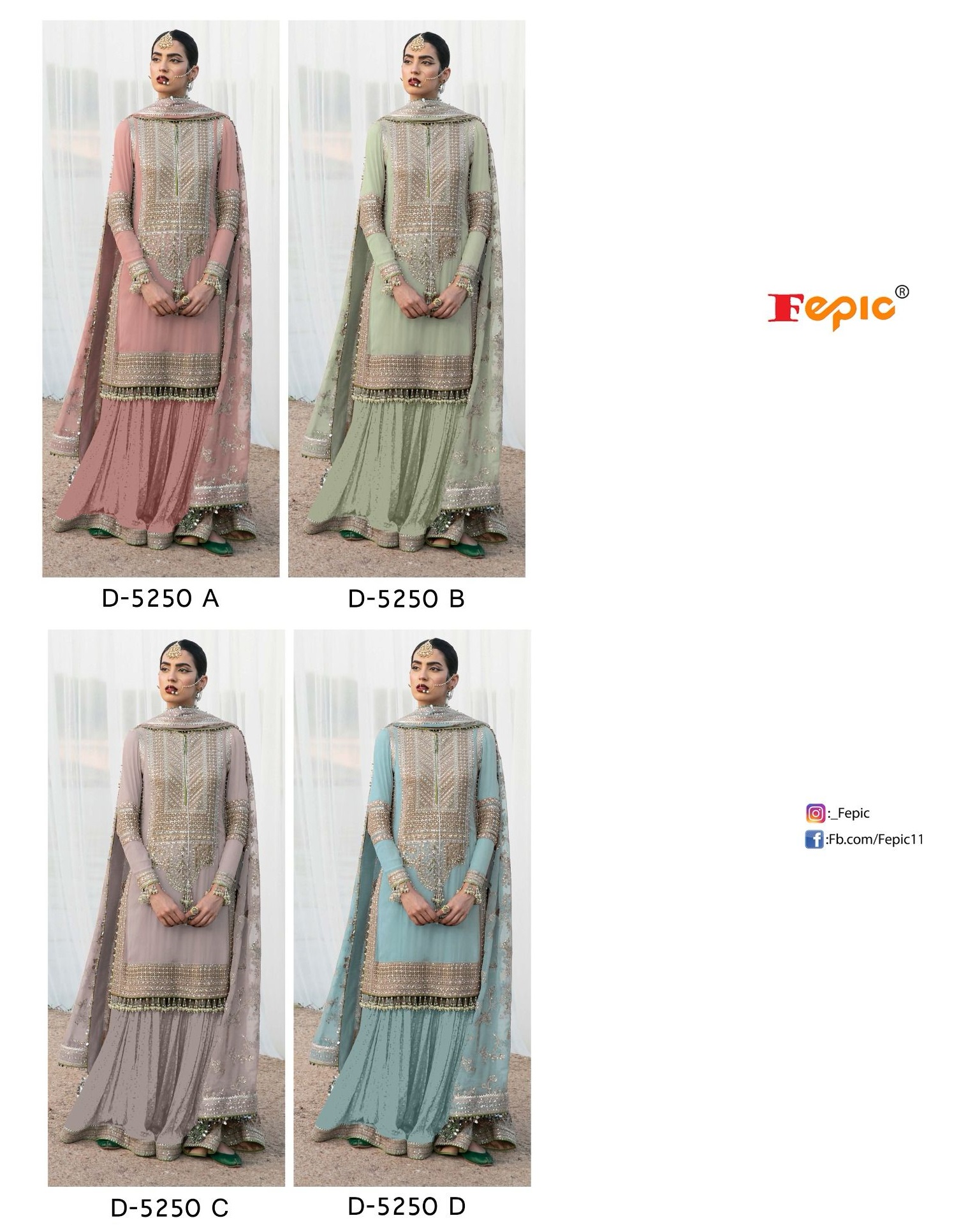 FEPIC D 5250 ROSEMEEN A TO D SALWAR SUITS