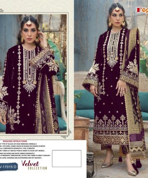 FEPIC V 17015 D VELVET PAKISTANI SUITS IN INDIA