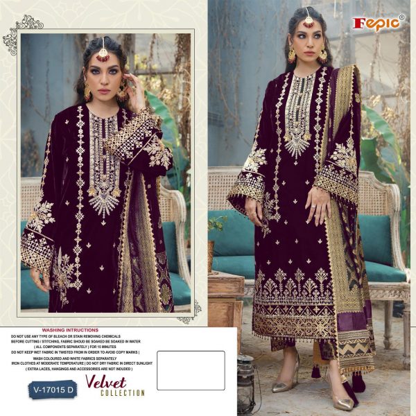 FEPIC V 17015 D VELVET PAKISTANI SUITS IN INDIA