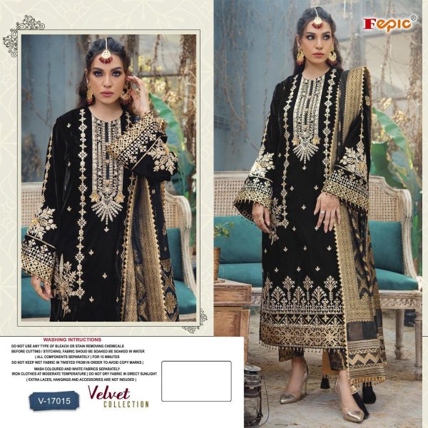 FEPIC V 17015 VELVET PAKISTANI SUITS IN INDIA